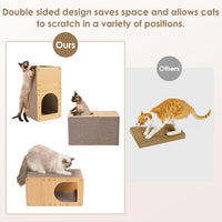 EHEYCIGA Cardboard Cat Scratcher House - 20x11.5x10.5inch / Brown - image 3