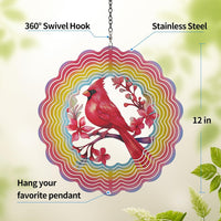 Cawalap Wind Spinners Outdoor Butterfly - Cardinal Bird / 12 Inch - image 4