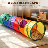 iCAGY Cat Tunnel for Indoor Cats Kittens Rabbits - Rainbow / Single Tunnel - image 4