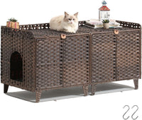 Cat Litter Box Enclosure Hidden Litter Box Furniture - Extra Large / Brown