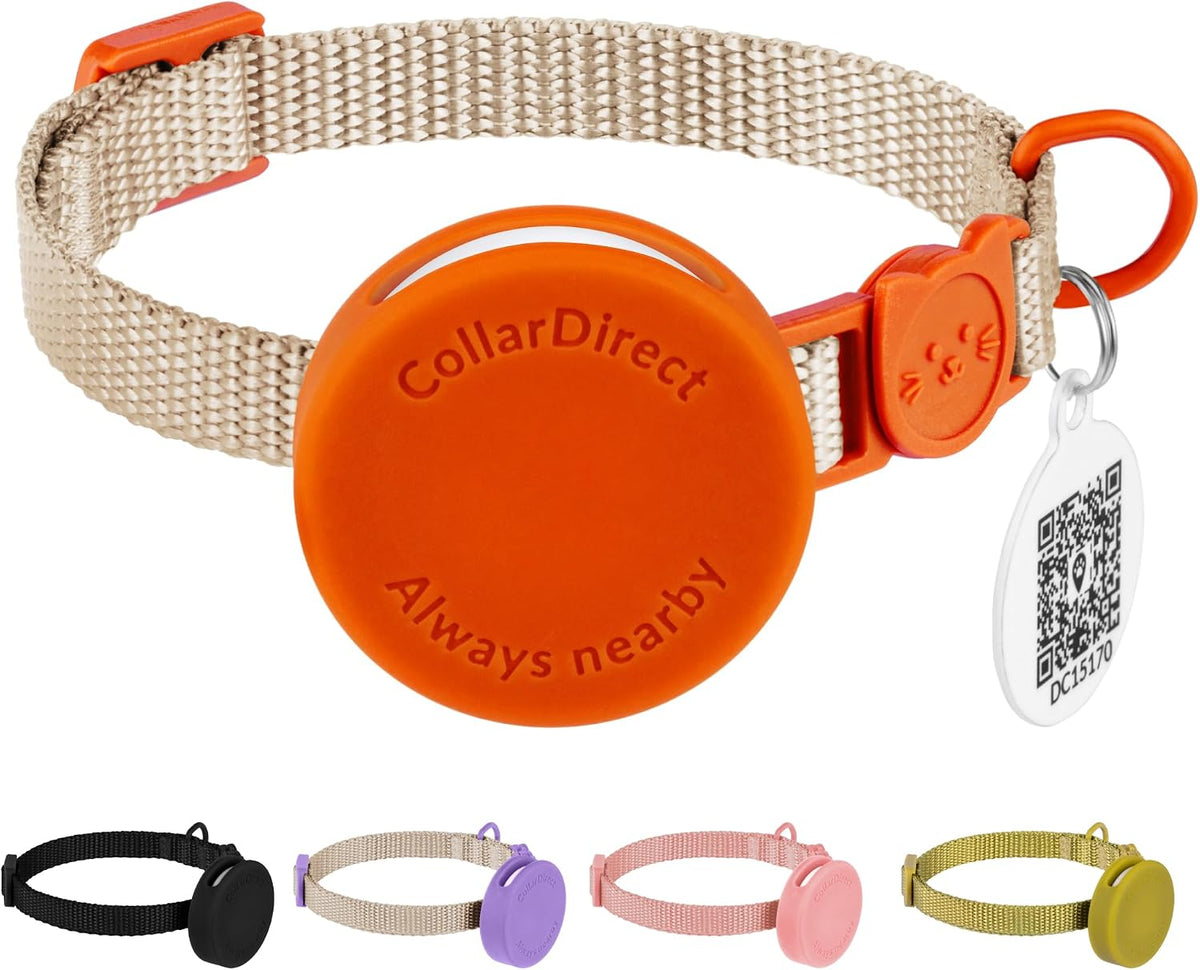 Tribal Aztec Cat Collar 2-Pack, Breakaway with Bell – Essentials for Cats - Orange, AirTag Holder, 6-7"