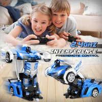 Transform Remote Control Car Toys for Boys 4-6 - Police Car Blue - image 4