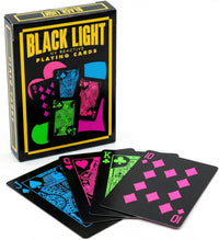 Funwares UV black light playing cards glowing neon colors under a black light