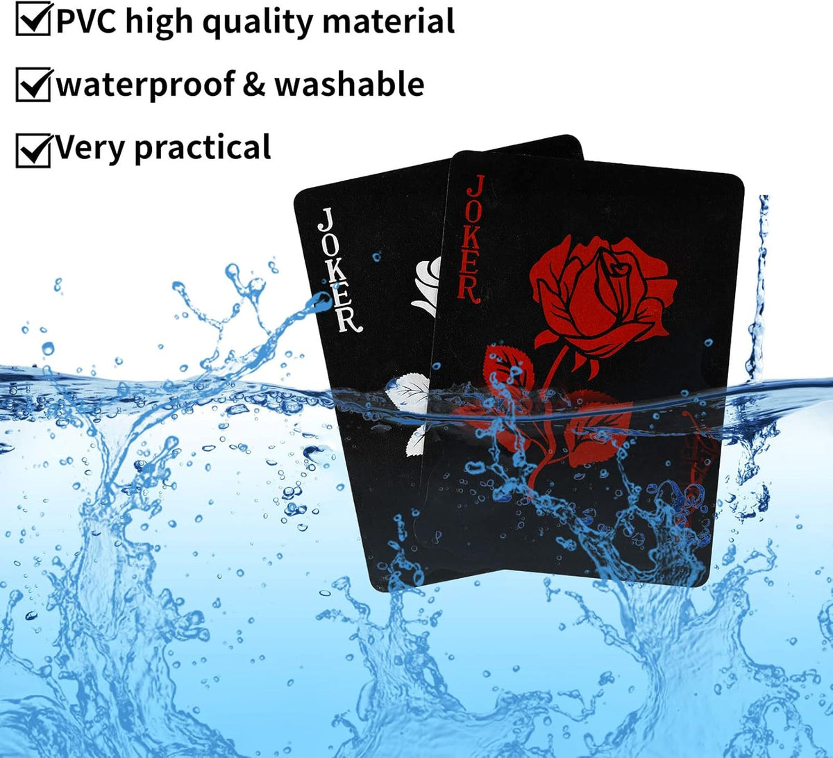 joyoldelf Playing Cards, Waterproof Deck of Cards with Unique Pattern & Flower Backing, PVC Poker - image 4