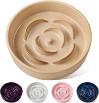 vancasso Slow Feeder Dog Bowl - M - 1.5 Cups / Khaki