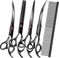 Dog Grooming Scissors Kit - Black 5 Piece / 5