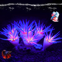 2pcs Silicone Glowing Effect Aquarium Fish Tank Decorations - Blue
