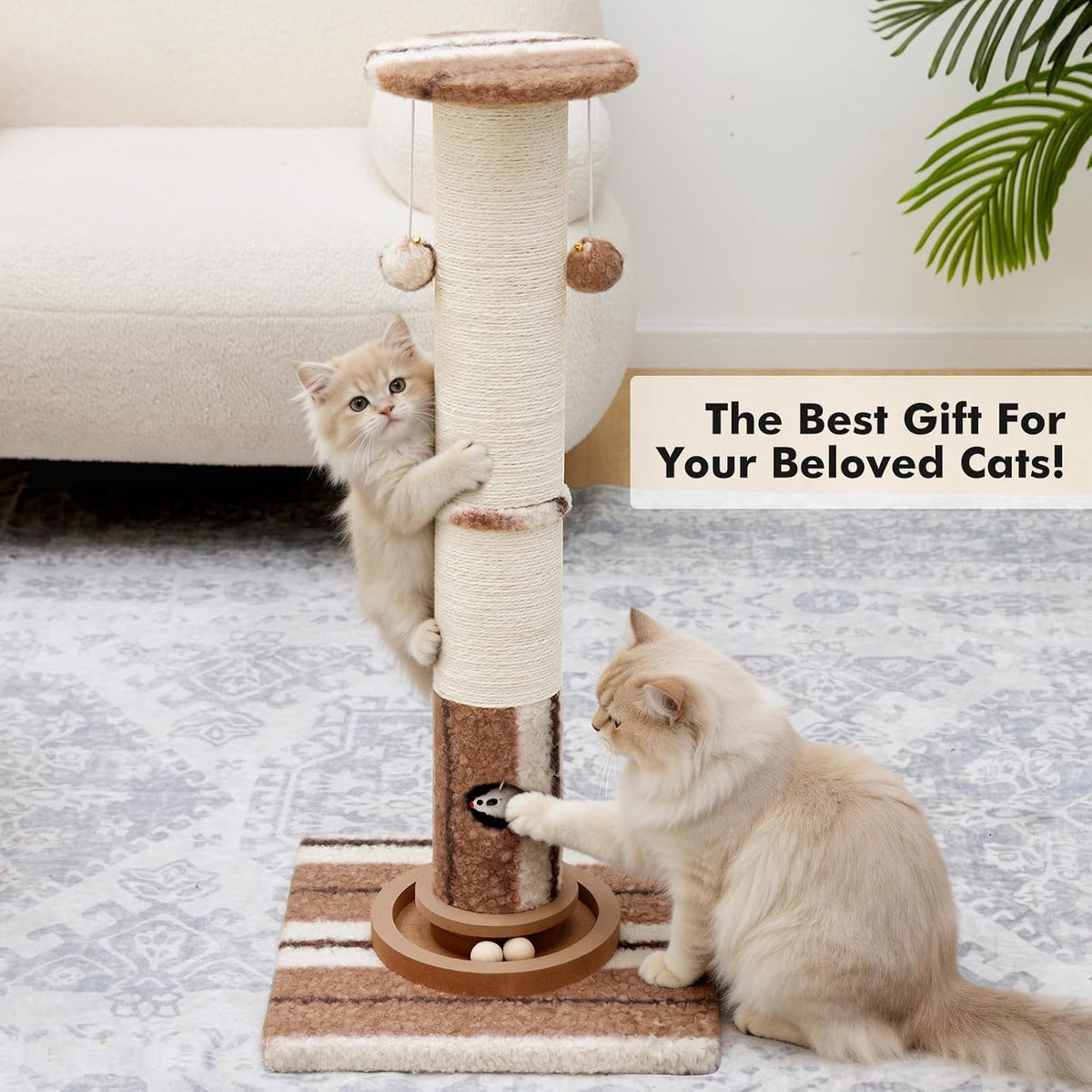 34" Tall Cat Scratching Posts - Brown - image 2