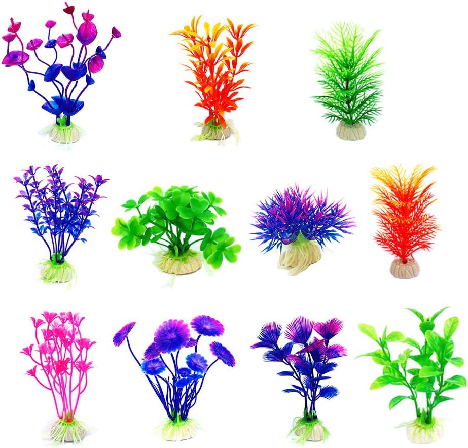 CousDUoBe Artificial Aquatic Plants 11 Pcs Small Aquarium Plants