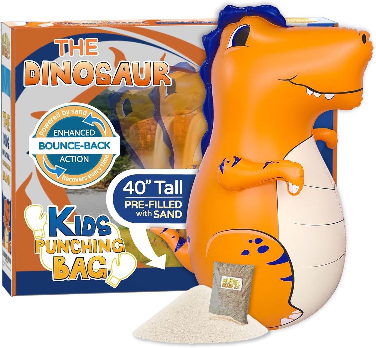 Inflatable Dudes kids punching bag bop bag, 47 inch, with sand-filled base in a ninja design - view 4