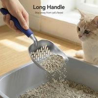 Cat Litter Scoop, Kitty Metal Scooper with Long Handle – Daily Care for Cats - Large / Blue - image 3