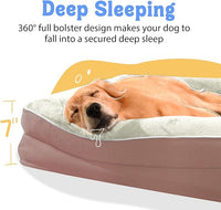 Orthopedic Washable Large Dog Bed - Removable Orthopedic Dog Bed XL with Bolster Extra Large Dogs Beds with Washable Cover for Large Size Pet Non-Slip Bottom