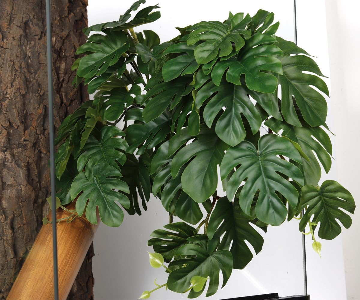 2Pack Reptile Plants for Terrarium - A-fake Monstera - image 2