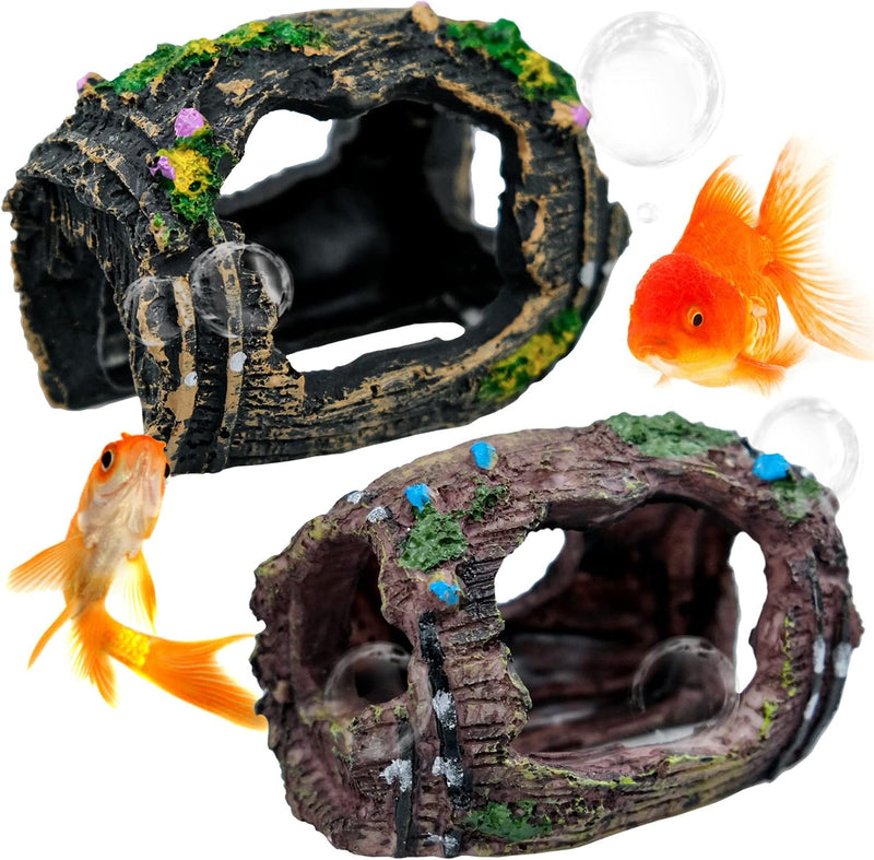 2 PCS Broken Barrel Aquarium Decorations