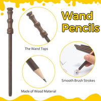 Col-Pary wizard wand pencils and round black glasses party set, 12 of each - view 4