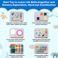 JHkim Busy Board Montessori Toys for Boys Girls Gifts - Gray - image 3