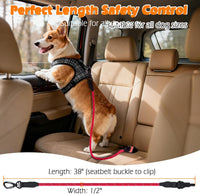 Dog Seat Belt for Car, Durable Rope Dog Car Harness for Vehicle – Essentials for Dogs - Red / 1 Pack - image 4