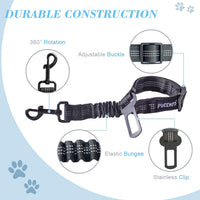 2 Pack Dog Seat Belt Adjustable Dog Car Seatbelts for Vehicle Nylon - Black + Purple - image 4