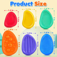 Fidget Toys Sensory Stone for Kids: 6 Pack Textured Soft Worry Stone - 6 Count (6 Packs of 1) - image 2