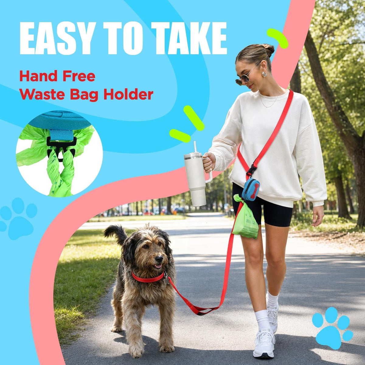Dog Poop Bag Holder for Various Leashes - Blue - image 2