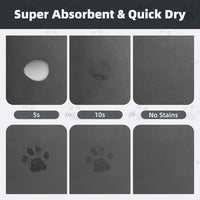 PADOOR Pet Feeding Mat-Absorbent Dog Mat for Food and Water Bowl-No - 12"x19" / Dark Grey - image 2