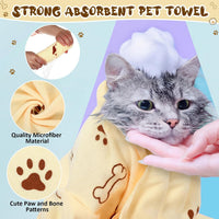 Irenare 12 Pack Dog Bath Towel Set 20'' x 39'' Microfiber - Beige - image 3