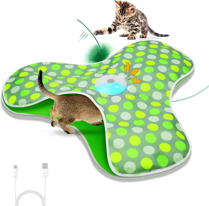 Interactive Cat Toys for Indoor Cats, Cat Exercise Toys – Essentials for Cats - Green