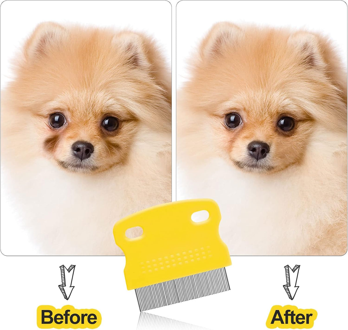 5 Pieces Dog Eye Combs Tear Stain Remover Combs Pet Grooming Comb - Black,Yellow - image 4