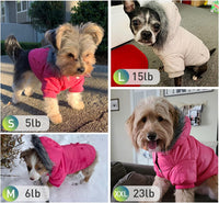 Dog Coat for Small Dogs, Windproof Doggie Puffer Jacket with Leash Hole, Extra Warm Dog Jacket - X-Large / Pink - image 4