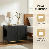 28.3" L Cat Litter Box Enclosure with Metal Frame - 28.3"L / Black - image 4
