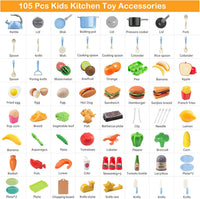 105Pcs Kids Kitchen Toy Accessories - Blue - image 2