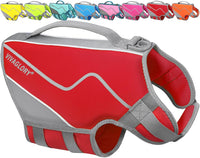 VIVAGLORY Dog Life Vest Neoprene Dog Swim Vest, M - Red / XS: 16-20in (Ribcage Girth)