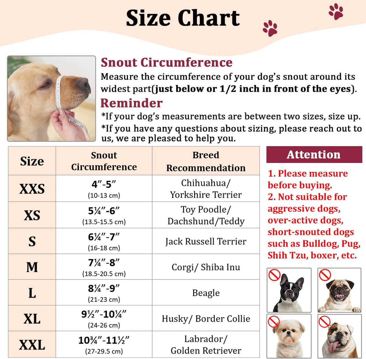 Dog Muzzle, Soft Mesh Muzzles for Small Dogs Biting, XXS - Black / S-Snout (6¼”-7”) - image 4