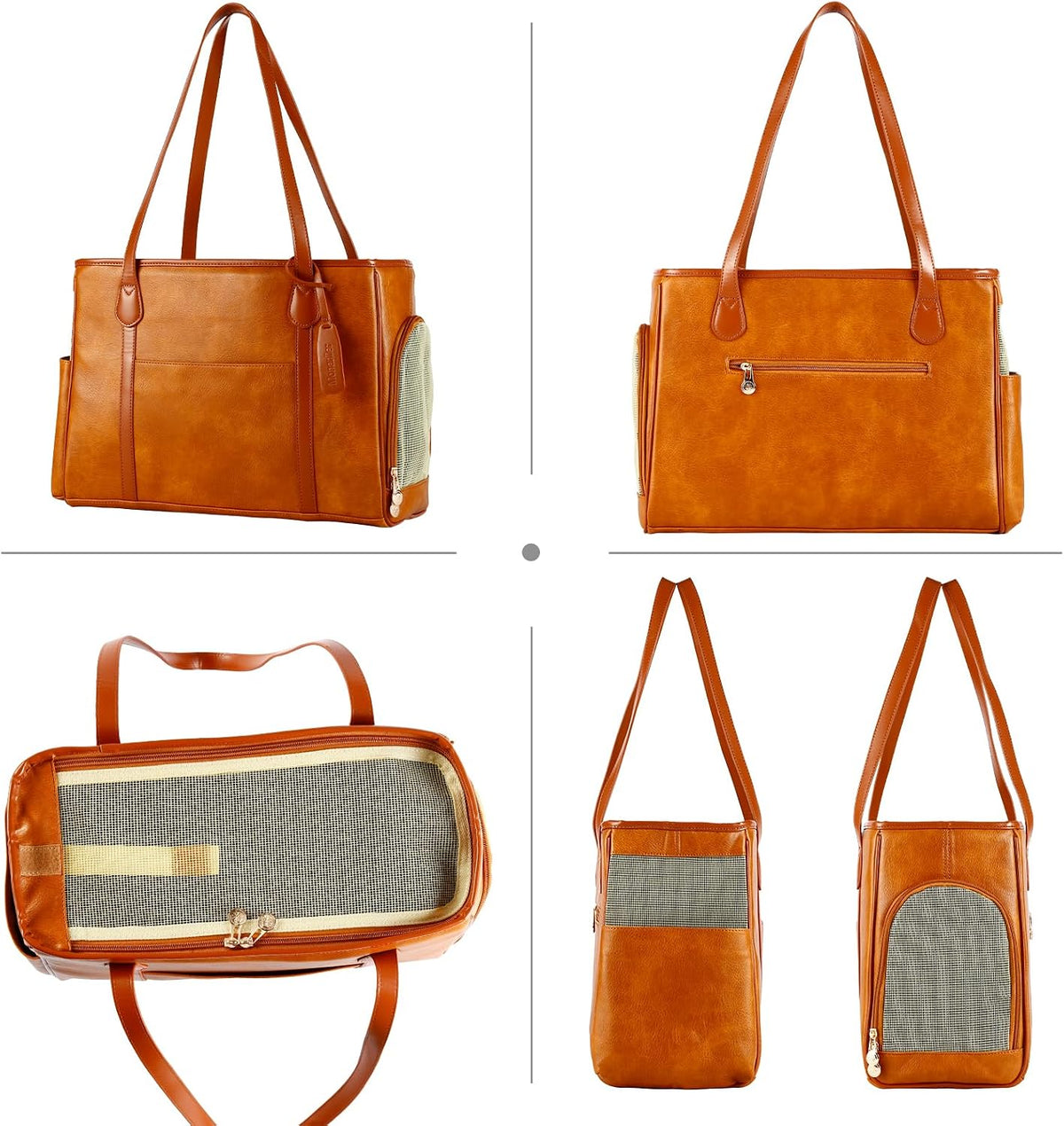 Stylish Dog Purse Carrier - Brown - image 3