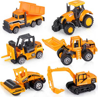 Oriate set of 6 diecast construction vehicles including excavator and bulldozer - view 2