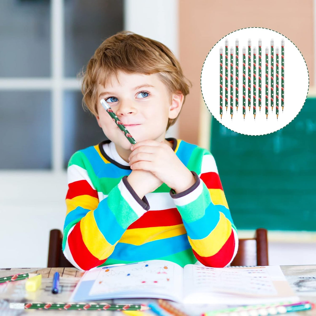 Tinlade 72 Pcs Sports Pencils and Erasers for Boys, Party Favors – Fun for Kids & Family - Football - image 4