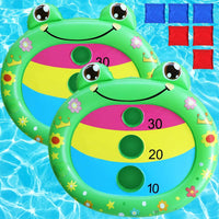 JOINBO inflatable shark pool cornhole board floating with 3 bean bags - view 3