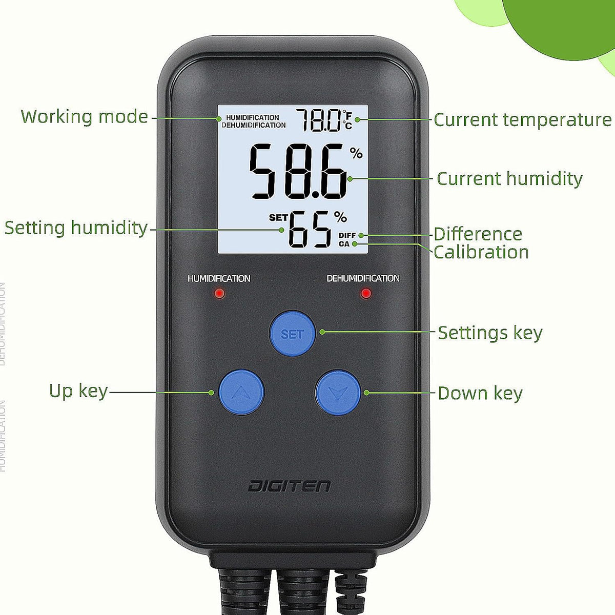 DIGITEN Humidity Controller with Temperature Display for Reptile - image 4