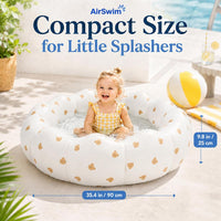 AirSwim 34 inch inflatable baby pool with soft walls for toddlers, bear style - view 14