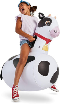 Hearthsong Hop N Go Inflatable Unicorn Riding Bouncy Hopping Toys - Cow / 1 Pack