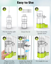 Pawfly 2 Pcs Bird Water Dispenser, Automatic Water Feeder - 2 PC / White&Green - image 4
