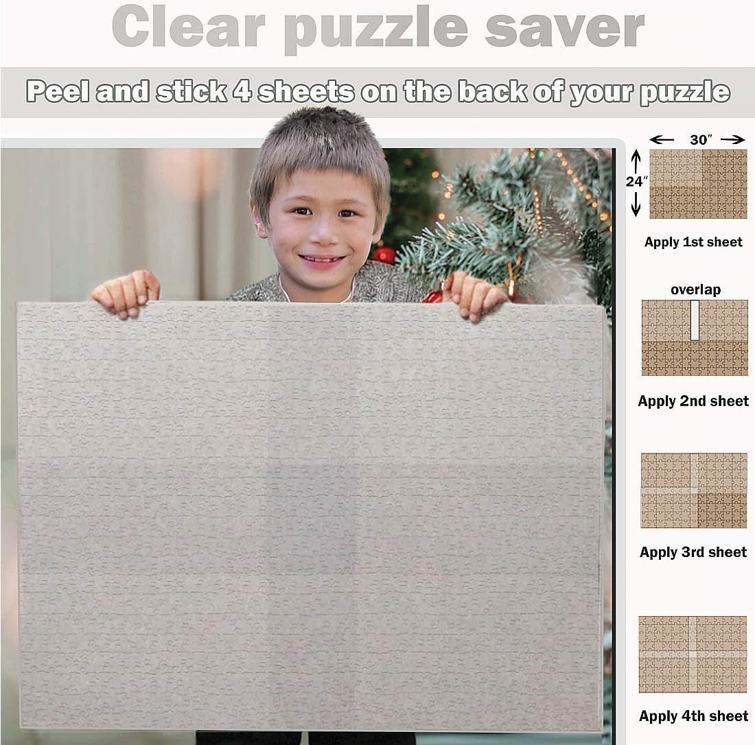 Puzzle Glue Sheets Clear Extra Large Puzzle Saver Peel and Stick - 8 Sheets - image 4