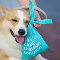 Deo Doo Compostable Dog Poop Bags with Handles 144 Bags - Ocean Blue-100% PCR from Ocean - image 2