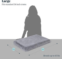 Stoutwool 4" Indestructible Dog Bed - Orthopedic Chew Proof Dog Crate Pad - Fluffy Kennel Mat for Aggressive Chewers - Ideal for Large Breeds & Fits 36-Inch Crate - 35"x22", Charcoal
