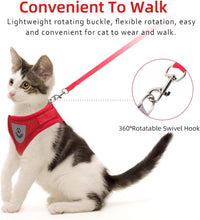 Cat Vest Harness and Leash Set - Red / Medium (Chest: 14"-15") - image 3