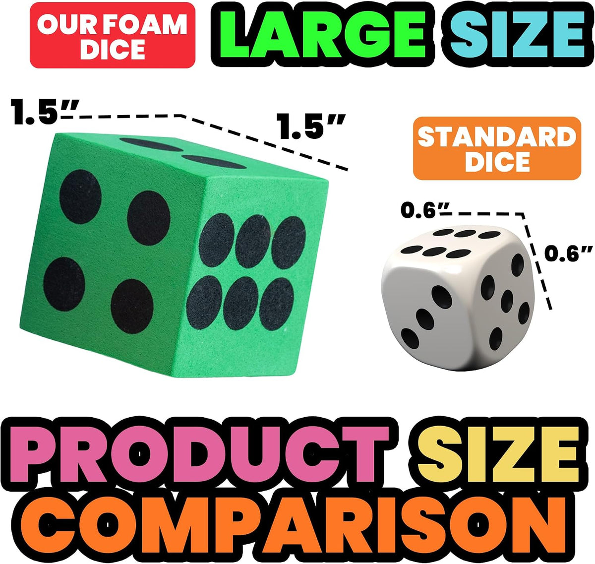 Foam Dice Set, Bulk Pack of 36, Use for Kids, Classrooms - 12-Pcs - image 2