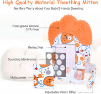 2Pack Silicone Teething Mitt - Orange bear - image 3