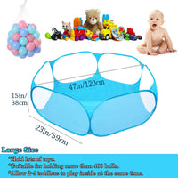 Portable Cute Blue Hexagon Children Ball Pit - Blue - image 2
