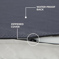 Best Pet Supplies Cute Dog Crate Mat Flat Bed with Waterproof Exterior, Thick Orthopedic Egg Foam Mattress, and Soft Sherpa Fleece Cover for Small, Medium, and Large Breeds - Beige, 41X29X4