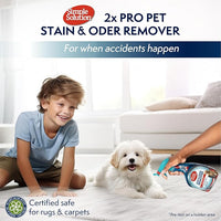 Simple Solution Stain and Odor Eliminator Spray, Pee Stain Remover, Enzyme Carpet Cleaner, Dog Smell Remover for Carpets, Dog Odor Remover, 32 oz (Pack of 2)